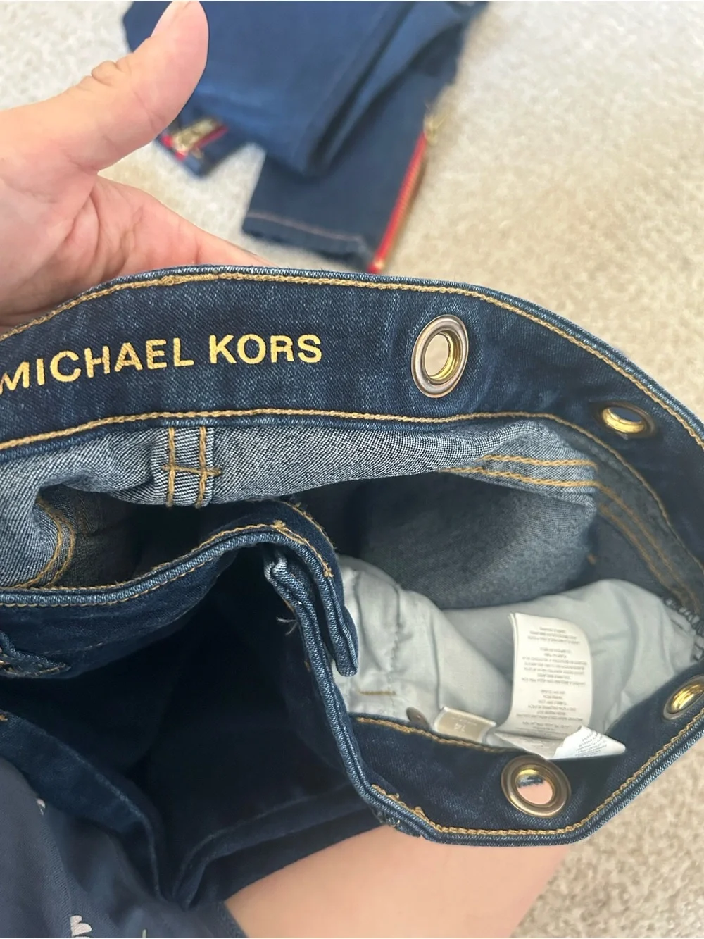 Michael Kors Dark Blue High-Rise Straight Jeans